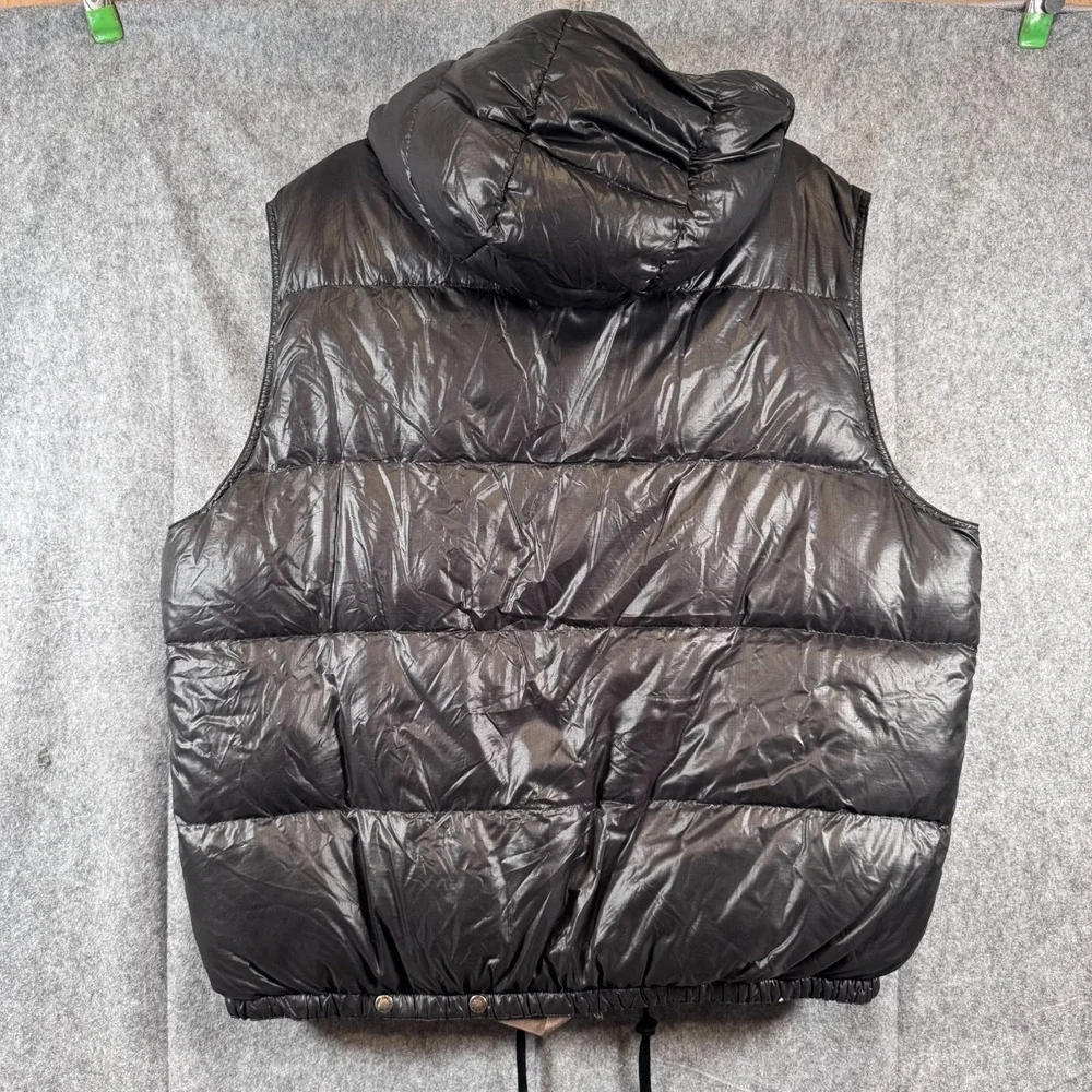 Vtg Polo Ralph Lauren Down Puffer Vest Mens XXL Detachable Hood Black Glossy